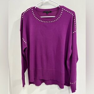 Zac & Rachel Vibrant Purple Cardigan with Studded Details